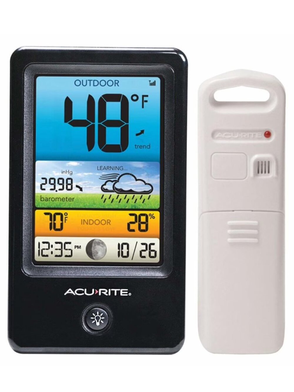 AcuRite Color Forecaster with Temperature Humidity , LCD Display, Outdoor/indoor